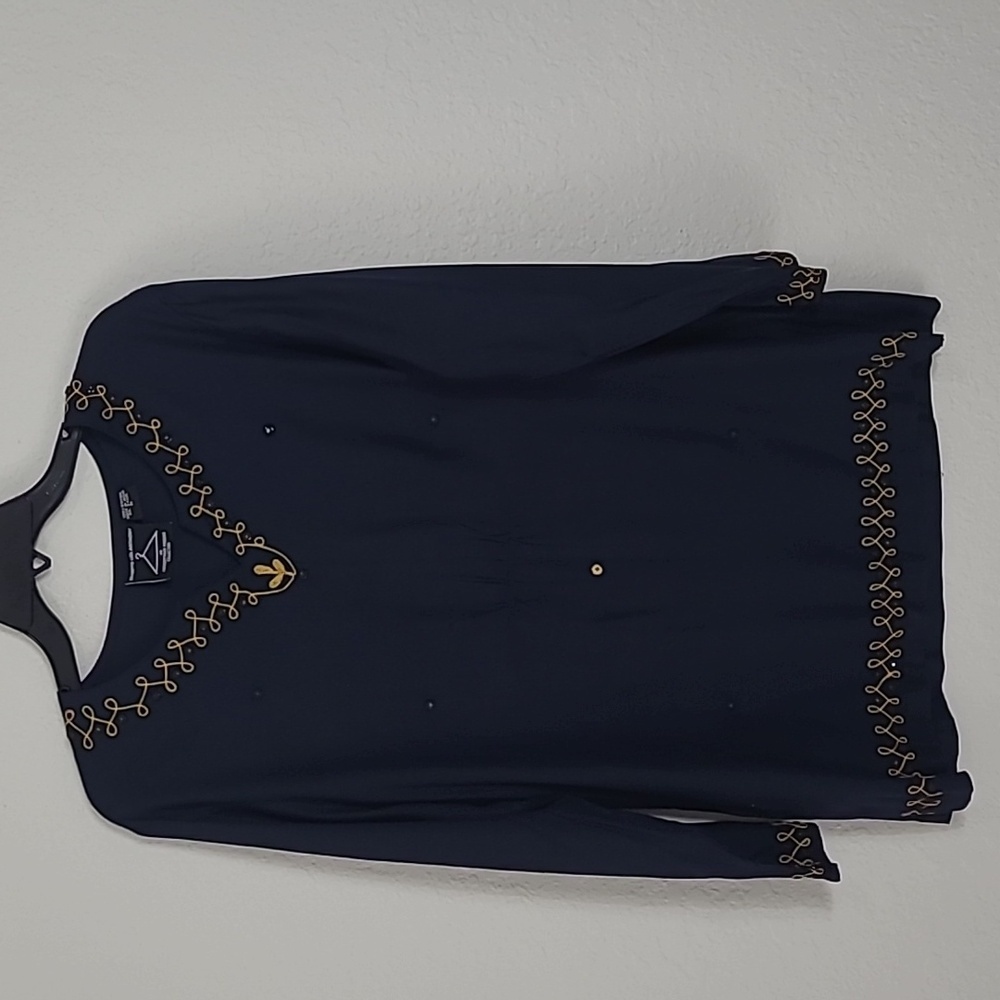Shopping with Anthony Mark Hankins Navy Long Sleeve Artsy Tunic Size M